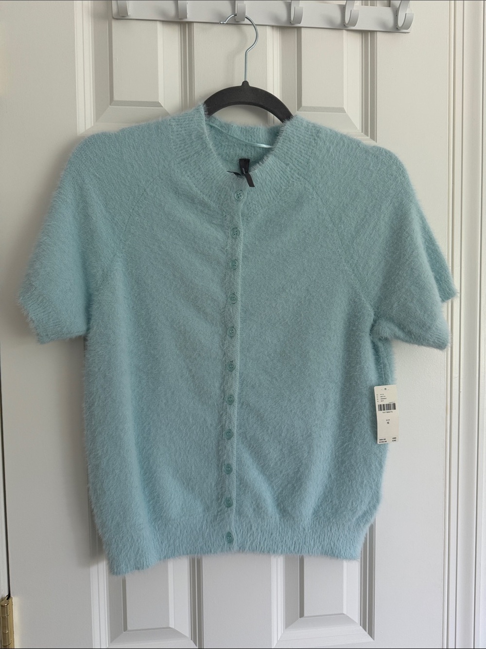 Anthropologie Light Blue Eyelash Cardigan - Picture 4 of 11